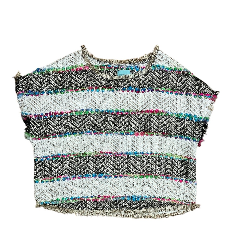 Judith March Tweed Brocade Boho Top